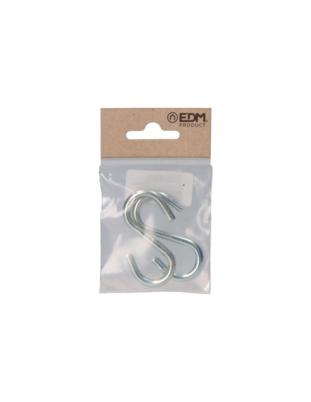 Pack 2 uds. gancho forma "s" 60mm zincado