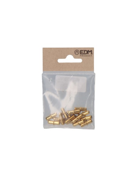 Pack 16 uds. porta-estante de hierro redondo nº 5 latón