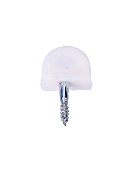 Pack 8 uds. porta-estante semi redondo pequeño blanco