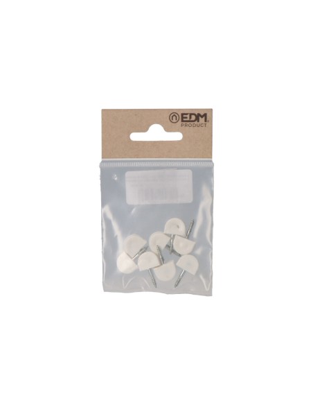 Pack 8 uds. porta-estante semi redondo pequeño blanco