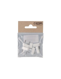 Pack 6 uds. tope armario 2 puntas 7x18mm blanco 2