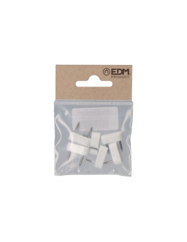 Pack 6 uds. tope armario 2 puntas 7x18mm blanco