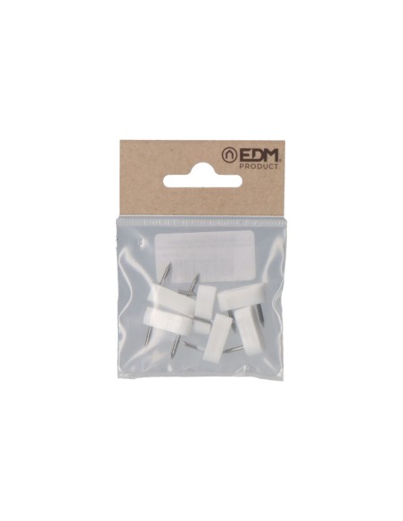 Pack 6 uds. tope armario 2 puntas 7x18mm blanco