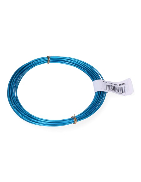 Alambre aluminio azul claro, calibre ø1,5 mm x 5 m