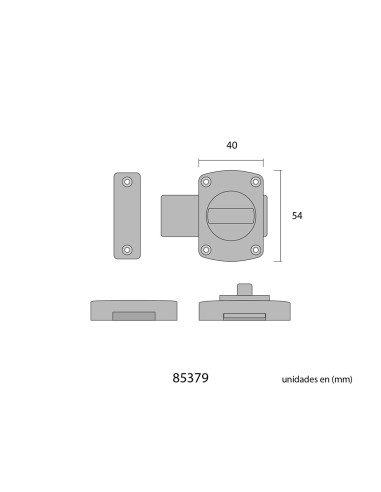 Pasador automático 40 mm níquel satinado