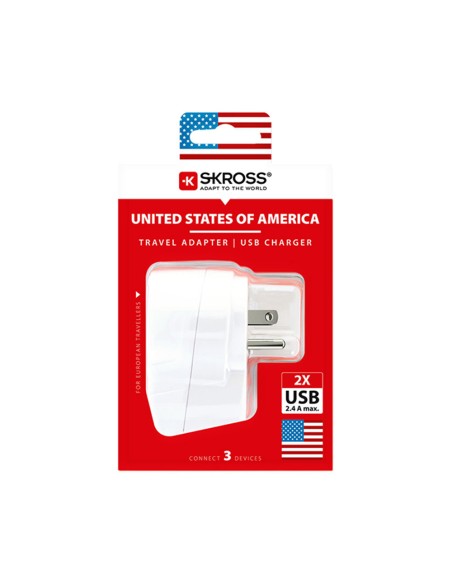 Adaptador europeo a estados unidos usb skross 1500281