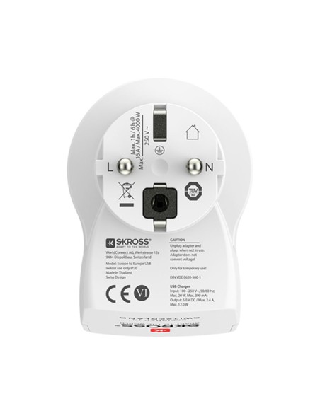 Adaptador europeo usb skross 1500282