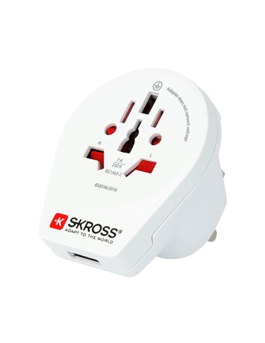 Adaptador mundial a reino unido con usb skross...