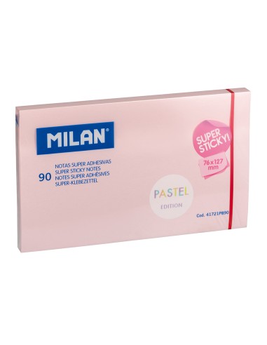 Bloc 90 notas super adhesivas rosa pastel 76 x 127 mm