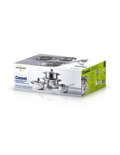 Bateria 7 piezas de acero inox ind cassel: cazo ø16 cm / cacerola con tapa ø18 cm / cacerola con tapa ø20 cm / cacerola con  ... 2