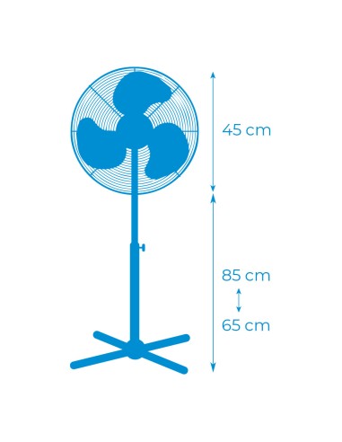 Ventilador de pie, blanco, potencia 45 w, aspas...