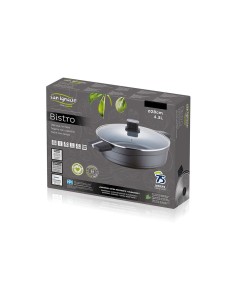 Olla baja de aluminio fundido ind con tapa bistro grey ø28 x 8 cm 2