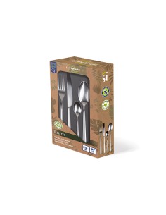 Cuberteria 24 piezas de acero inoxidable reciclado brillo earth sg7775 san ignacio 2