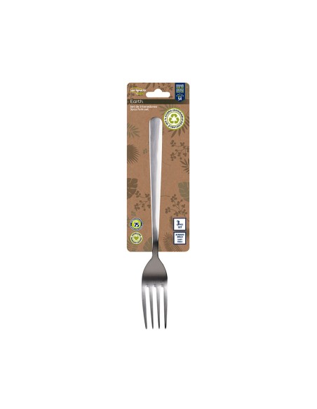 Set 3 unid. tenedor de acero inoxidable reciclado brillo earth sg7776 san ignacio