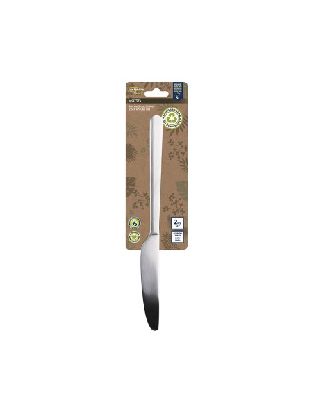 Set 2 unid. cuchillo de acero inoxidable reciclado brillo earth sg7779 san ignacio