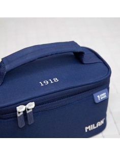 Bolsa isotérmica porta alimentos pequeña con 1 recipiente (1,5 l) serie 1918, azul marino milan 2