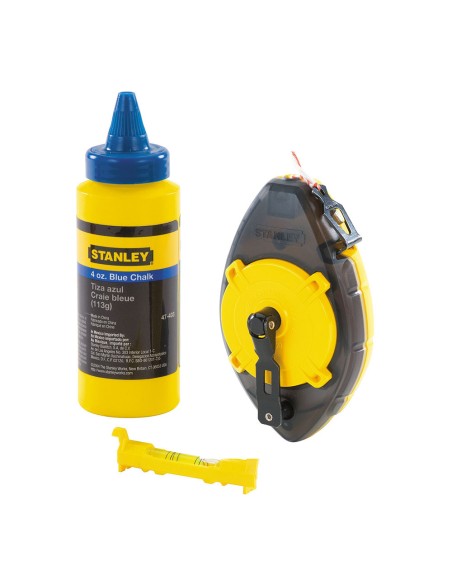 Tiralíneas kit powerwinder 30m + polvo + nivel de cordel 0-47-465 stanley