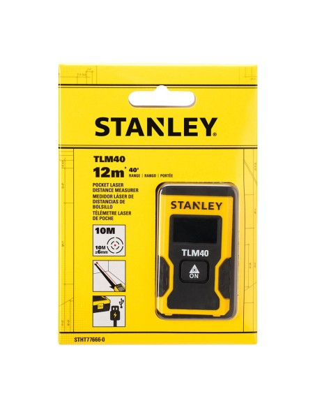 Medidor láser 12m de bolsillo tml40. solo distancias stht77666-0 stanley