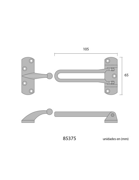Retenedor seguridad zamak latón