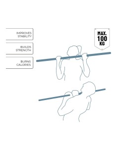 Barra para dominadas ajustable de 62 a 100 cm carga maxima 100 kg 2