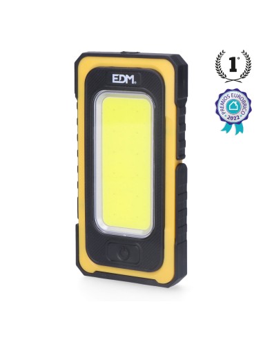 Linterna led solar recargable con gancho e imán cob 10w 750lm