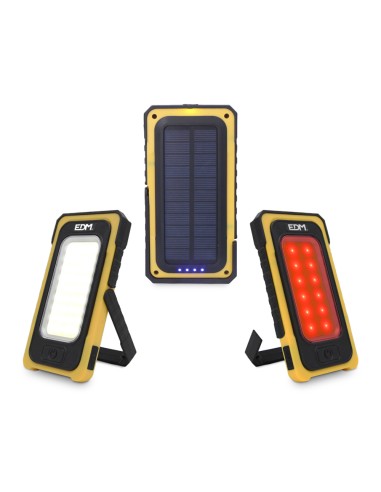 Linterna led solar recargable con gancho e imán...