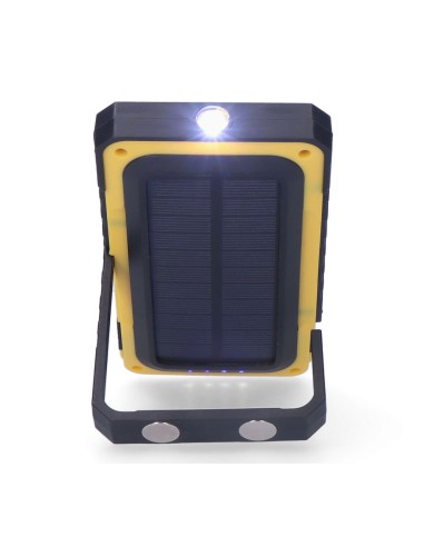 Linterna led solar recargable con gancho e imán...