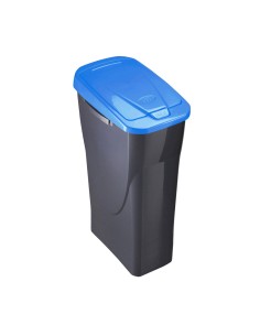 Cubo ecobin con tapa color negro/azul 21,5 x 31 x 42 cm 15 l