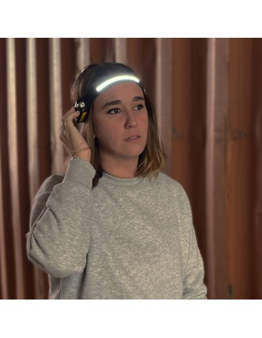 Linterna frontal con sensor recargable