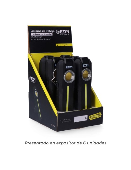 Linterna de trabajo cob 200lm + 200lm + spot superior 50lm