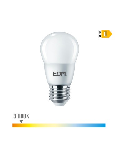 Bombilla esferica led e27 7 w 806 lm 3000 k luz calida ø4,8 x 9,3 cm