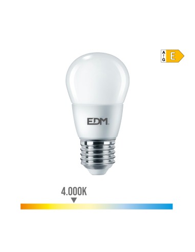 Bombilla esferica led e27 7 w 806 lm 4000 k luz dia ø4,8 x 9,3 cm