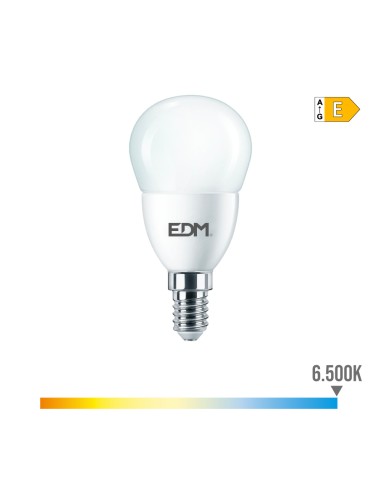Bombilla esferica led e14 7 w 806 lm 6500 k luz fria ø4,8 x 9,5 cm