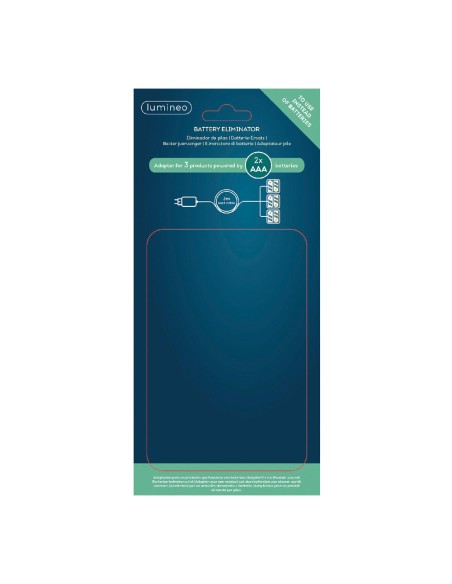 Eliminador de pilas 3v para interior de productos con 2xaaa para conectar 3 productos