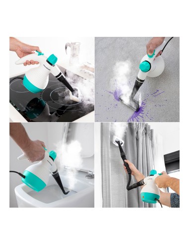 Vaporeta de mano multiusos con accesorios 9 en...