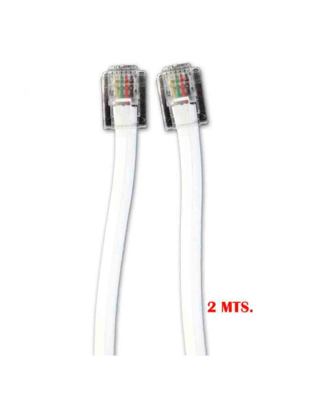 Prolongación telefónica 2m 4 vias macho-macho