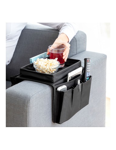 Bandeja para sofá con organizador de mandos...