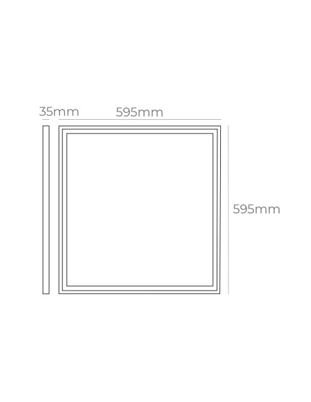 Panel led 40 w 4000 k 4300 lm luz dia 59,5 x 59,5 x 3,5 cm