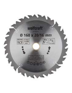 Disco de sierra circular ct, 20 dientes ø160mm 6733000 wolfcraft