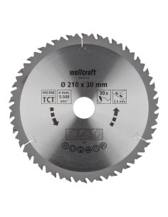 Disco de sierra circular ct, 30 dientes ø210mm 6737000 wolfcraft