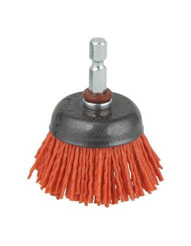 Cepillo de copa de alambre de nylon, agresivo, vást. hexagonal ø50mm 1505000 wolfcraft