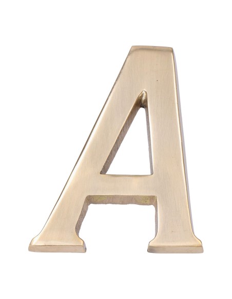 Letra a latón pulido 10cm fijación invisible edm