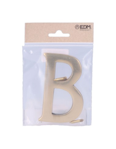 Letra b latón pulido 10cm fijación invisible edm