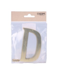 Letra d latón pulido 10cm fijación invisible edm 2