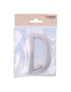 Letra d niquel mate 10cm fijación invisible edm 2