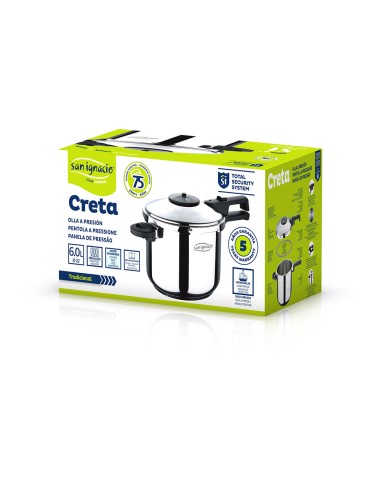 Olla a presión 6 l acero inoxidable creta ø22cm