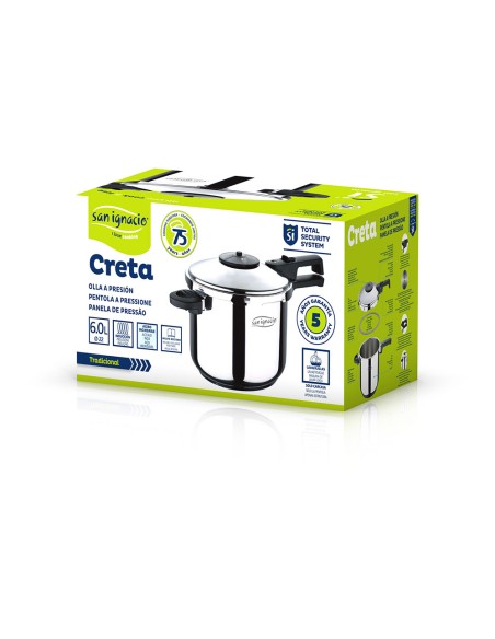 Olla a presión 6 l acero inoxidable creta ø22cm