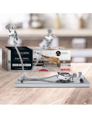 Jamonero con cabezal giratorio 3 claveles