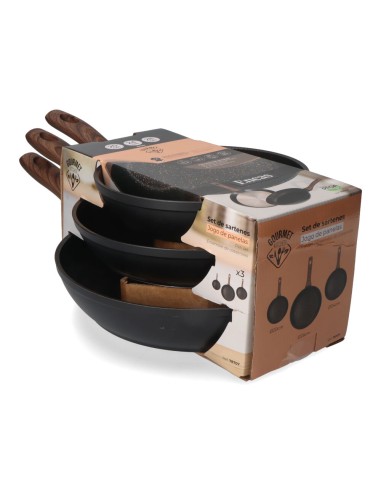 Set 3 sartenes antiadherentes "serie eneas" ø20...