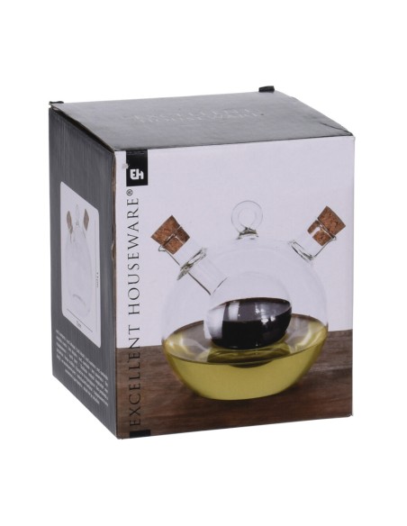 Aceitera y vinagrera de cristal 2 en 1 350ml